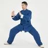 ملابس الكونغ فو موحدة الملابس الصينية التقليدية الأكمام طويلة Wushu taichi الرجال kungfu بدلة موحدة الزي الرسمي tai chi ممارسة الملابس