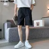 INCERUN 2023 Korean Style New Men's Straight Tube Loose Pleated Shorts Casual Streetwear Male Solid Color All-match Shorts S-5XL