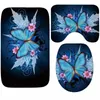 Bath Mats Zeegle Mat Bathroom Carpet Butterfly Toilet Floor Set Rugs Shower Room Foot Pads