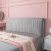 Solid Elastic Bed Headboard Cover Soft Bedroom Bedhead Dust Proof Cover Non-Slip Modern Hotel Removable Bedside Cover Grey Pink