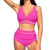 Costumi da bagno femminile sexy bikini sexy mesh a due pezzi con reggiseno imbottito non supporto costume da bagno donne uno