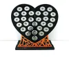 Brand New 18mm Snap Button Display Stands Fashion Black Acrylic Heart With Letter Interchangeable Jewelry Display Board8597468