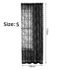 Window Drape Attractive Dustproof Long Lasting Floral Patterned Black Lace Sheer Curtain Home Supplies