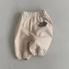 Calça 2022 outono novo casual calças de veludo solto casual menina menina simples nuvens impressas calças garoto meninos grandes pp calças de harém soltas