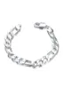 925 Bracelet de chaîne de charme en argent Men 10 mm 8 pouces de long Chaîne Figaro 10pcs Lot21619261848977