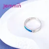 Anelli a cluster Stile Simple Fire Natural Opal Ring 925 Gioielli in argento sterling Regalo per donne per donne