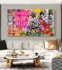 Banksy Art Love Is All We Need Oil Paintings on Canvas Graffiti Wall Street Art Posters and Prints Decorative Picture Home Decor3905219