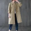 2023 AUTOMNE NOUVEAU TRENCH TRENCH TRENCH Coat Femmes Single Breasted Windbreaker Simple Khaki Khaki Black All-Match Cardigan Extérieur Femme