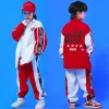Kid Hip Hop abbigliamento Stampa con zip up giacca bomber top casual jogger pantaloni per ragazza jazz danza costume abiti da indossare abiti set