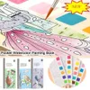 20 ark 6 Färg DIY Pocket Watercolor Book Paint Set Watercolor Line Ritning Paint Coloring Book With Brushes Kid Art Supplies