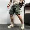 Broek mannen 2022 zomer gloednieuwe casual vintage klassieke zakken camouflage cargo shorts mannen uit het versleten mode twill cotton shorts mannen