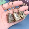 1pc mässingsnyckelringhänge Vintage Six-Character Bell Heart Sutra Bell Three Lions Bell Car Pendant Turtle Keychain