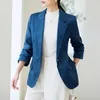 Damespakken Qoerlin Stijlvolle pak Jacket met lange mouwen vrouwen professioneel kantoor dames grijze blazer