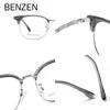 Lunettes de soleil Frames Benzen Alloy Lunes Frame Men Square Myopie Prescription Eyeglass Half Rim Optical Male Eyewear 5792