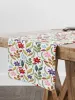 Sommarfärgglad blommig mönster bordslöpare linne kök tabell matbord bröllop semester fest heminredning bordduk