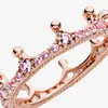 Cluster Rings 2024 Princess Tiara Crown Sparkling Love Heart CZ For Women Engagement Sieraden Verjaardag