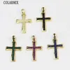 Colares pendentes 10 zirconia Cross Charms de alta qualidade Acessórios de joias de religião de alta qualidade 60415