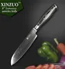 Wholehigh Quality 5 Quot Japońskie VG10 Damascus Steel Chef Knife Kitchen Santoku z kute kolorem drewnianą uchwyt Shiippin3307976