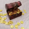 Monedas de oro pirata de plástico de 50 piezas Juego de búsqueda de tesoros Monedas falsas para decoraciones de fiestas de Halloween Fiesta de los piratas de cumpleaños