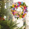 Decorative Flowers Artificial Silk Flower Peony Head Wreath Handmade Garland For Door Round Sign Hanging Decoration