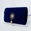 Sac Femmes Velor Clutch Handsbag avec enveloppe Golden Golden Enveloppe Mariage Bridal Party Evening Bourse Messenger Messenger Wallet