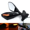 Universal Motorcycle Rearview Mirror with/LED Turn Signal For Kawasaki ER6F Z750S Ninja 250R Ninja 650R ZX-9R/ZX-9 ZX10R ZX12R