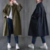 2023 AUTOMNE NOUVEAU TRENCH TRENCH TRENCH Coat Femmes Single Breasted Windbreaker Simple Khaki Khaki Black All-Match Cardigan Extérieur Femme