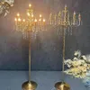 4pcs/conjunto revestimento 10 cabeças Crystal Candlestick Table Lamps for moderno t roadlight stage adereços de aniversário decoração de casamento