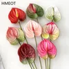 3D Baskı Yumuşak Tutkal Palmiye Yapay Çiçek Düğün Çiçek Düzenleme Malzemesi Ev Otel Dekor Fotoğraf Props Anthurium Bitkiler