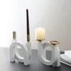 Kerzenhalter Luxus weißer Marmor U-förmiges kreative nordische Kerzenlestick Ornamente Mumluk Home Dekoration Geschenkideen
