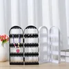 Plastic Clear Earrings Studs Display Rack Folding Screen Earring Jewelry Display Stand Holder Storage Box Gift For Women