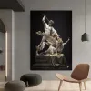 Mythology Figure Toile peintures Perseus avec la tête de Medusa Sculpture Affiches Imprimés Wall Art for Living Room Decor Cuadro