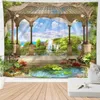 Tapestries Tapestries Vakantie Landschap Patroon Wand Digitaal Digitale Decoratieve stof Poster Doek Slaapkamer Woonkamer Aanpassing R0411