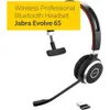 JABRA Evolve 65 ms trådlöst headset Stereo med Link370 USB -adapter - Branschledande trådlös prestanda