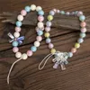 New Sweet Kawaii Bear Mobile Phone Chain Hand Beaded Acrylic Lanyard High-End Anti-Fall Wrist Chain Jewelry Accessories