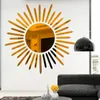 3d Wall Mirror Sticker Decorative Mirrors DIY Wall Adhesive Sticker Sun Flower Aesthetic Room Decor Stickers for Living Room