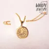 Pendant Necklaces Windy Jewelry Turkish Gold Coin Middle East Round Necklace Pendants 18k Plated Dubai Bridal Wedding Religious Gift