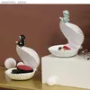 Arts and Crafts Resin Shell Diver Character Desktop Storae Oranization Jewelry Box Handicraft Furnishins Modern Home Decoration Accessories L49