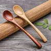 Spoons Mini Natural Wooden Spoon Scoop Tea Coffee Condiment Salt Seasoning Sugar Ice Cream Leaf Home Tableware Children