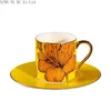 Mugs European-style Ceramic Coffee Cup High-end Luxury Afternoon Tea Teacup Household And Saucers Living Room Decoration