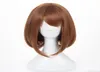 Короткий прямой парик Bobo Short Wigs 12 -дюймовый светло -коричневый парик для волос оба для косплея My Hero Academia ochaco uraraka55227073703021