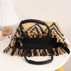 Color Matching Scattered Edge Retro Straw Bag Tassel Hand-woven Handbag Seaside Beach Totes Women's Bag Sac Paille Luxe Femme