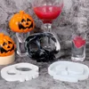 Halloween DIY Coffille-Coaste maison maison Cobweb Cobweb Skull Graveyard Creative Silicone Moule Crystal Placemat Moule pour DIY Craft