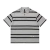 Cityboy Hatay Stripe Erkekler için Yüksek Sınıf Gevşek Polo Boyun Kısa Kollu T-Shirt Amerikan Marka Marka Sea Ruh Gömlek