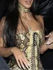 Abiti casual 2024 Donne sexy Stampa senza spalline Lace Up Snake Skin Maxi Long BodyCon Bandage Dress Elegant Celebrity Evening Party Club