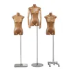 Vintage Brown Full Sewing Female Cloth Mannequins, Kraft Paper Model Props, Women Shop Flat Chest Display, 2023, 2023