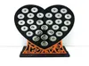 Gloednieuw 18 mm Snap -knopdisplay staat mode zwart acryl hart met brief verwisselbare sieraden display board5545893