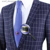 TIE CLIPS Hawson Classic Tie Tacks For Men - Black Tie Tacks With Chain Classic Mens Accessories Bästa bröllopspresent Y240411