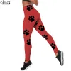 Msieeso leggings femme hohe taille enge hose forms-hose harajuku paw print muster leggings polyesterhosen