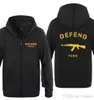 Hoodies à glissière Men défendent Paris Ak47 Print Mens Hoodie Hip Hop Fleep Full Full Sweset Sweethirt Fashion Fashion Fashion pour hommes 6716292